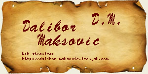 Dalibor Maksović vizit kartica